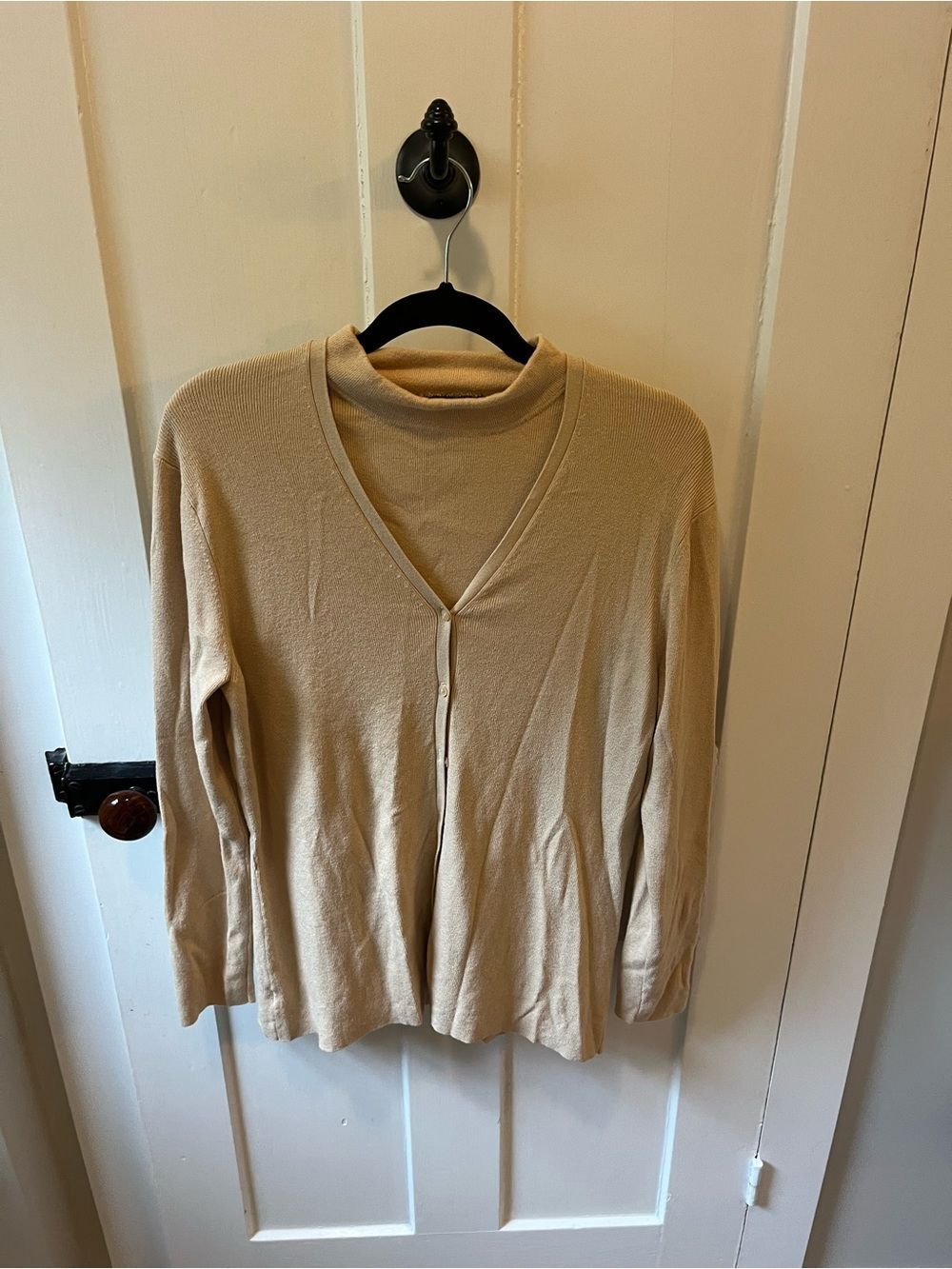 Vintage Ann Taylor Tank Top Sweater Set Tan Size Medium